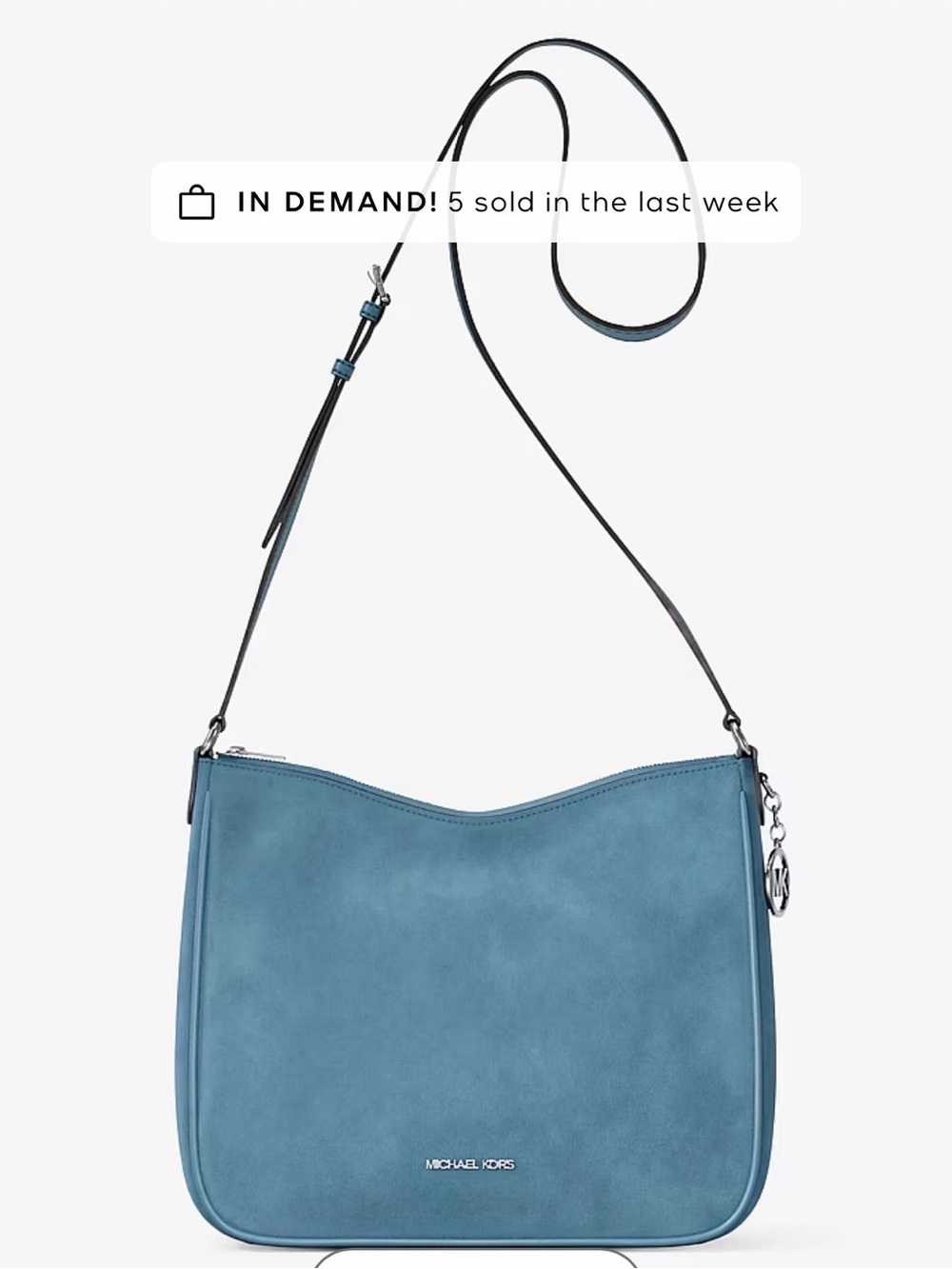 Michael Kors Teal Blue Suede Crossbody Bag
